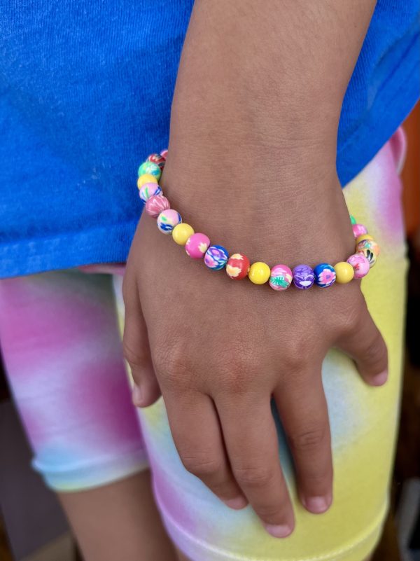 Multicolor Soft Clay Round Bead Bracelet