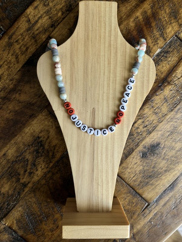 "No Justice No Peace" Beaded Necklace