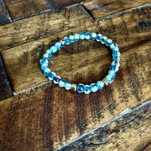 Teal and Blue Bead Bracelet